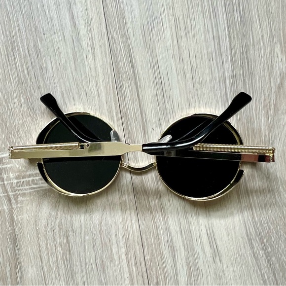 NWOT Vintage Round Metal Sunglasses Unisex Retro Style- Dark Brown - Picture 4 of 4